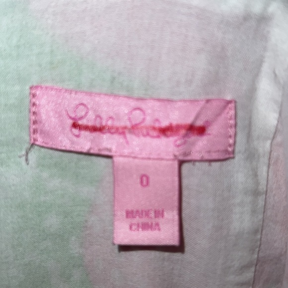Lilly Pulitzer Limeade Cheat Ya Fryer Shift All Cotton pink green Dress size 0 - Picture 7 of 10